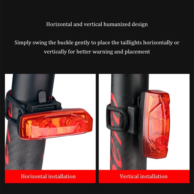 tieedhfu Bike Tail Light Rear Lamps LED Safety Warning Lantern