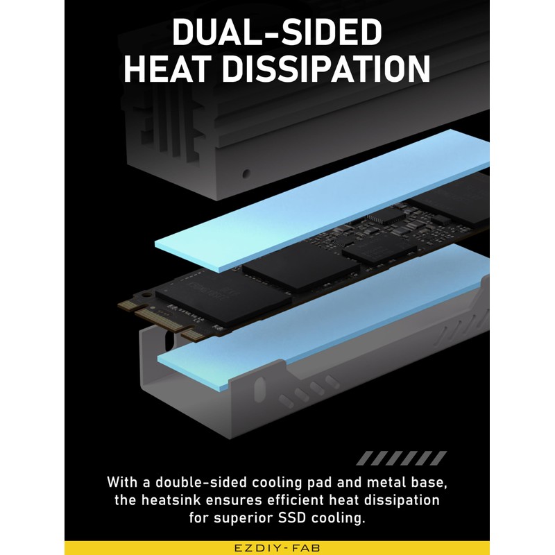 EZDIY-FAB Shield ARGB M.2 SSD Heatsink with Build-in 20mm PWM