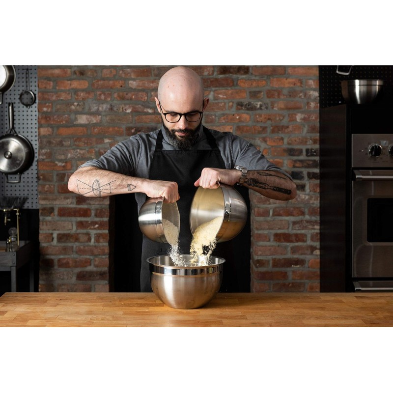 Babish 3-Piece Stainless Steel Mixing Bowl Set – Nesting Metal