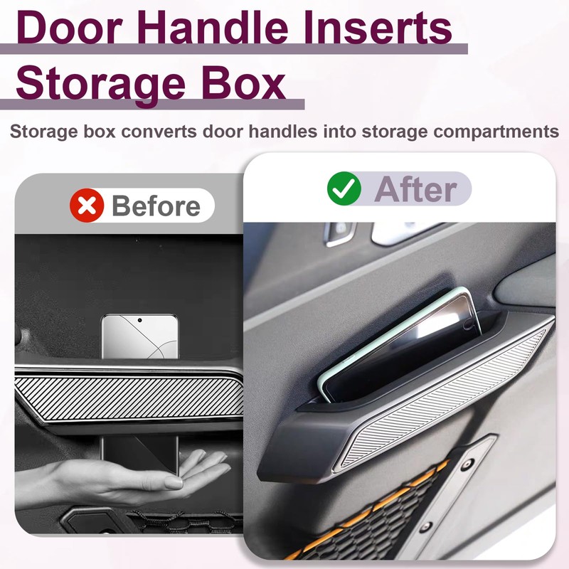 ecocstm 4 PCS Door Handle Storage Organizer, Compatible with Ford