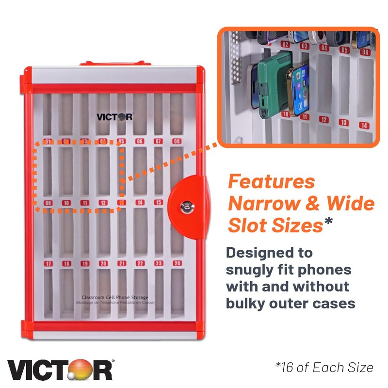 Victor Classroom Cell Phone Storage, 32 Slots Cell Phone Holder