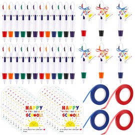 Uoeo 36 Sets Back to School Gifts for Students-4-in-1 Multicolor Retractable Ballpoint Pens with First Day of School Cards Classroom Prizes Class Gifts for Pulip Kindergarten Preschool Students