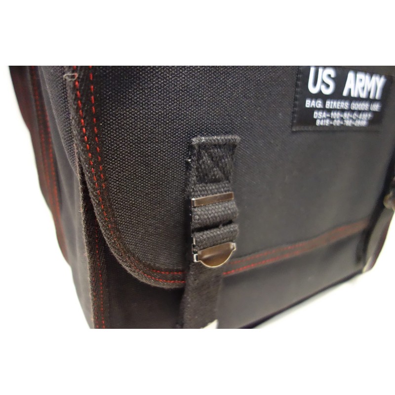 Army Bag ■ US ARMY Side Bag (Army Saddlebag) Black/Red