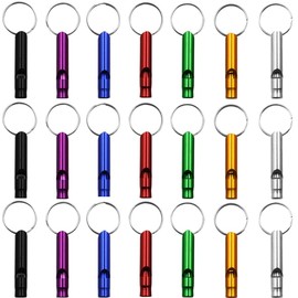 DOULEIN Aluminium Alloy Sports Whistle, Pack of 21 Emergency Whistles with Key Ring, Signal Whistle, Whistle, Whistle for Sports, Referees, Hiking, Camping, Climbing