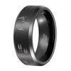 8mm Black Etched Deer Head Tungsten Carbide Wedding Band Men's