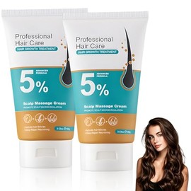 2 cremas de masaje para el cuero cabelludo al 5% del crecimiento del cabello, crema profesional para el cuidado del cabello, anti-pérdida de cabello c