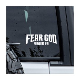 MYMKO Fear God Proverbs 9:10 Decal, Bible Car Window Decals, 6 Inches UV DTF Tranfer Car Stickers, Aesthetic Faith Weatherproof Car Truck Window Bumper Sticker, Car Stickers and Decals for Christians