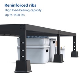 Ahasolid Bed Risers 3 Inch Heavy Duty, Furniture Risers for Bed Frame, Couch, Desk, Chair, Lifts Up to 1,500 lb, Set of 8, Black