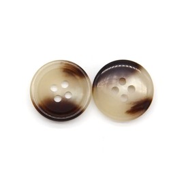 10 Pcs Imitation Horn Flatback Buttons Resin Buttons for Clothing Suit Coat Decorations DIY Accessories (04 Coffee, 18mm)