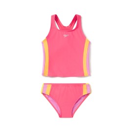 Speedo Girls Colorblock Tankini Set - Coral Paradise, Size 12