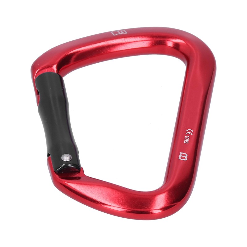D shape Carabiner Climbing Buckle 25KN Lateral Tension Straight Opening