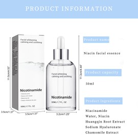 Facial Care, Serum Face, 2 Bottles 50 ml Vitamin B3 Face Serum, with 2% Niacinamide, Sodium Hyaluronate, Niacin, Helps to Moisturise the Skin, Evens Out and Rejuvenates the Colour