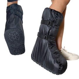 FONOFOX Waterproof Boot Cover for Medical and Orthopedic Boots, Heavy-Duty Non-Slip Sole, Reusable Shoe Protector for Rain, Snow, Beach, Garden, Indoor & Outdoor Use (Large)