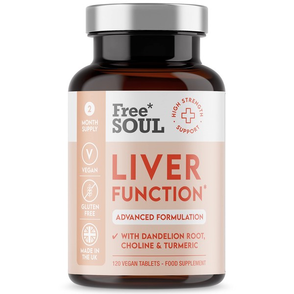 Liver Supplement - Advanced Liver Cleanse, Detox & Repair | High Strength Liver Care with Choline, Dandelion Root, Turmeric, Artichoke, Ginger, Acai and More | 120 Tablets Gluten Free & Vegan