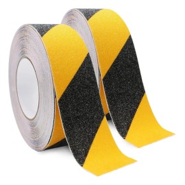 Cinta Antiderrapante Abrasivo Adhesiva Piso Seguridad 40m Amarillo Con Negro
