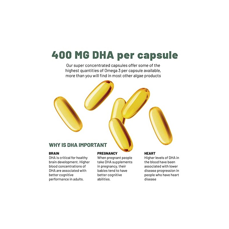 Vegan Omega 3 Algae Oil from Vegan Vitality: DHA 400mg