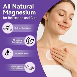 LemeTree Crema De Magnesio, Loción Tópica Nocturna De Magnesio Para Relajación, Manteca Corporal De Magnesio Con Aceite De Jojoba, Manteca De Karité Y