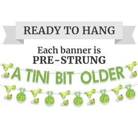 Printspree A Tini Bit Older Birthday Garland Banner - Green Martini Themed Party Decoration Martini Bar Birthday Party Decor Trendy Birthday Party Decorations