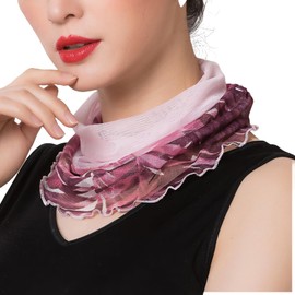 sanctrifolium 100% Silk Neck Cover, Snood, Neck Warmer, UV Protection, Cold Protection, Sunburn Protection, Silk Women's, Pink