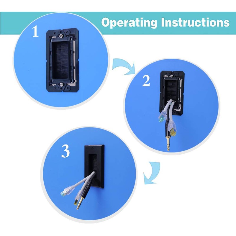 VCE Single Brush Wall Plate with Single Gang Low Voltage