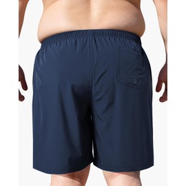 Arcweg Mens Plus Size Swim Shorts Men Swimming Trunks Big and Tall Quick Dry Swimming Shorts XXL-6XL Navy Blue 4XL