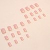 24 Piezas Uñas Postizas Francesa Corto, Rosa y Blanco Puntas