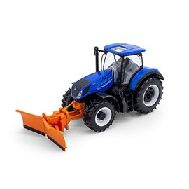 Bburago B18-44081 NEW HOLLAND T7.315 TRACTOR WITH SNOW PLOUGH Car, Model, Sport, pre-Built, Blue