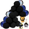 Wool for Crochet, 12 x 50 g Crochet Yarn, Black