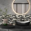 5-Sheet Glass Backsplash Tiles, 5 Square Feet Black Glass Mosaic
