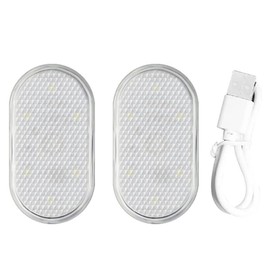 2Pcs Car Interior LED Sensor Light USB Rechargeable Touch Switch Light Auto Wireless Ambient Lamp Night Reading Light Car Interior Light