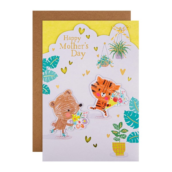 Hallmark Mothers Day Card - Cute Illustrated Animals Design