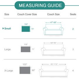 Rose Home Fashion Geometrical Sofa Cover, Couch Cover, Couch Covers for 3 Cushion Couch, Sectional Couch Covers, Sofa Covers for Living Room, Couch Covers for Dogs, Couch Protector(Small:Dark Grey)