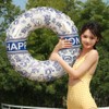 浮き輪 浮輪 うきわ 大人用 フロート 水墨画 O型 持ち手付き 綺麗 水遊び用