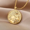 Medal Florence Nightingale Hecate 18K Gold Plated Coin Necklace,Merit Medallion