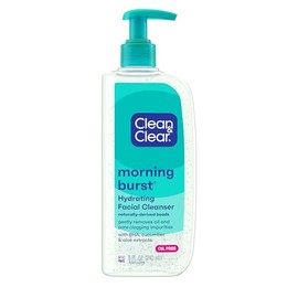 Clean  Clear Morning Burst - Limpiador facial, Limpiador facial hidratante, Paquete de 1