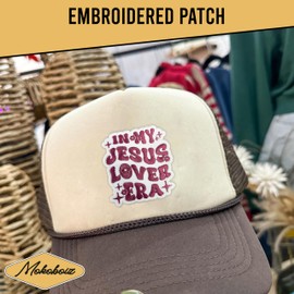 MOKOBOIZ in My Jesus Lover Era 3 Inches Iron On/Sew On Embroidered Applique Patches, Christian Embroidery Patches, DIY Accessories for Backpacks, Army Vests, Bags, Hats, Clothes, Gift for Jesus Lover