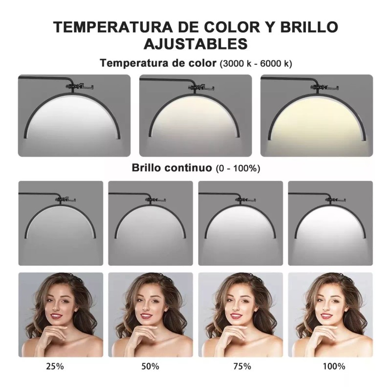 Cthtbs Lampara Para Pestañas Spa Ajustable 1.35-1.8m 40w 3000-6000k