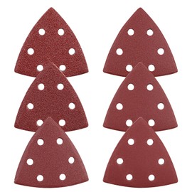 wadafen Sandpaper Triangle Sander, 72 Sheets Delta Sandpaper Velcro 90 x 90 x 90 mm Sanding Triangles Sanding Sheets 6 Holes, 12 x Grit 40/60/80/120/180/240, for Delta Sanders and Multi Sanders