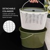 2-in-1 Fishing Bucket Double-Deck Fish Box Detachable Fish Strainer Colander