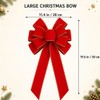 Large Red Velvet Christmas Bows with Gold Edge, 11.4 x