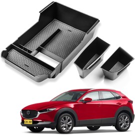 3Pcs Accesorios Compatibles con Mazda CX30 2020 a 2025, Caja de Almacenamiento de Reposabrazos para Auto, Organizador de Puerta de Auto (Compatible...