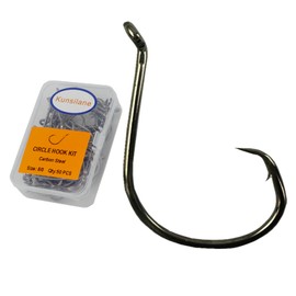 Circle Fishing Hooks Catfish Hooks Saltwater for 8/0 50-Pack Offset Sport Octopus Fishing Hooks Freshwater