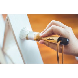 Featherline Series Pro Chalked Paint & Waxing Combination 2 Brush Set | 1 Inch Round and Flat Detail Brushes | Use with All Brand of chalked Paint