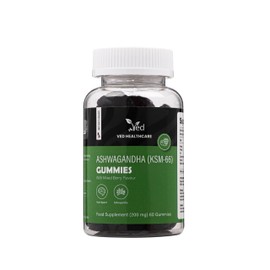 Ved Ashwagandha (KSM-66) Gummies; ASG Chews Mixed Berry Flavour with Mother Culture, Vegan Health Supplement for Men and Women- 60 Chews 30 Days’ Supply.