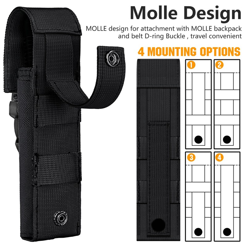 IronSeals 2 Pack Tactical Flashlight Pouch Holster Case Belt Bag,