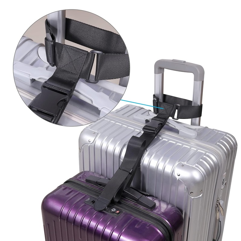 2 Pack Add a Bag Luggage Strap,Ling-Luo Adjustable Suitcase Belt
