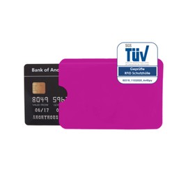RFID protective case, TÜV tested, NFC blocker, credit card, bank EC card shielding, Pink, rfid wallet