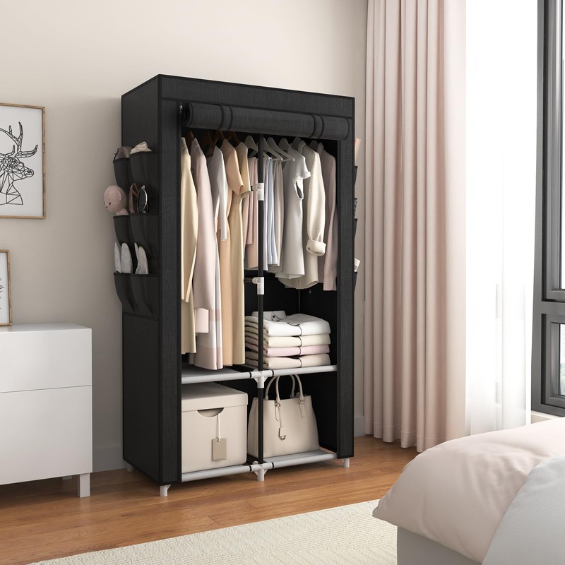 VTRIN Portable Closet Wardrobe Closet for Hanging Clothes with 4