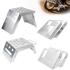 Supvision Adjustable 3-9" Moto Starting Block Motorsport Foot Stool Overlap Design Perfect for Moto Enthusiasts and Beginners Dirt Bike Accessories Silver