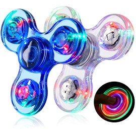 Gigilli Fidget Spinners for Kids 2 Pack, Light up Sensory Fidget Toys Adults Kid 4-8-12, Glow in The Dark ADHD Autism Toys 5-7 Boys Girls, LED Classroom Prizes Party Favors Mini Fidgets for Toddler